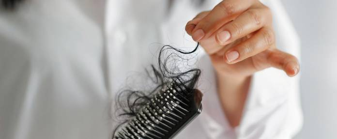 Haare einer Frau in Bürste