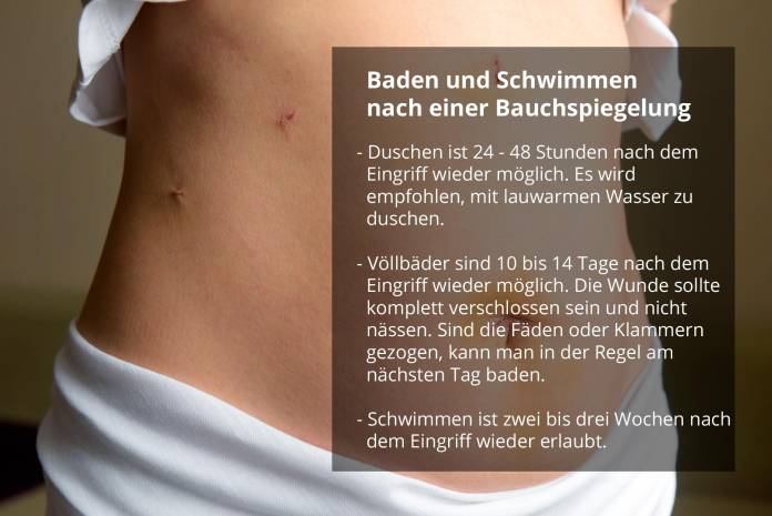 Baden und Schwimmen nach Bauchspiegelung