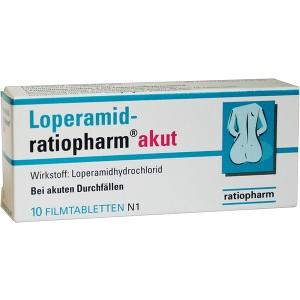 Loperamid-ratiopharm akut 2mg Filmtabletten, 10 ST