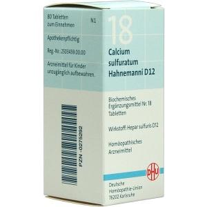 BIOCHEMIE DHU 18 CALCIUM SULFURATUM HAHNEMANNI D12, 80 ST