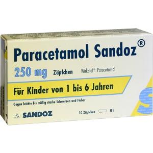 Paracetamol Sandoz 250mg Kleinkinder-Zäpfchen, 10 ST
