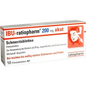 Ibu-ratiopharm 200mg akut Schmerztabletten, 10 ST