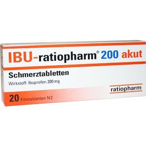 Ibu-ratiopharm 200mg akut Schmerztabletten, 20 ST