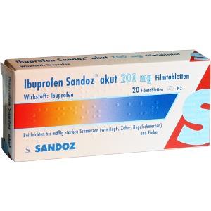 Ibuprofen Sandoz Akut 200mg Filmtabletten, 20 ST