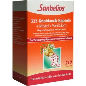 SANHELIOS 333 Knoblauch-Kps.+Mistel+Weißdorn, 210 ST