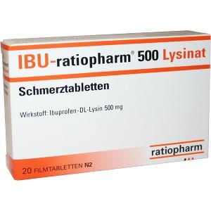 IBU-ratiopharm Lysinat Schmerztabletten 500mg, 20 ST
