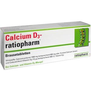 Calcium D3-ratiopharm 600mg/400 I.E. Brausetablett, 40 ST