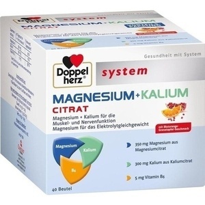 Doppelherz Magnesium + Kalium Citrat system, 40 ST