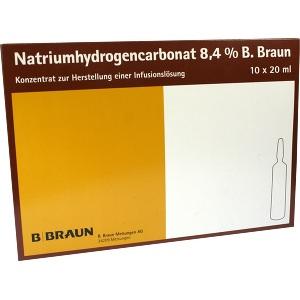 Natriumhydrogencarbonat 8.4% B. Braun Glas, 10x20 ML