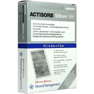 ACTISORB 220 Silver 9.5x6.5cm steril, 10 ST