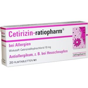 Cetirizin-ratiopharm bei Allergien 10 mg Filmtabletten, 20 ST