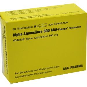 Alpha-Liponsäure 600mg AAA-Pharma Filmtabletten, 30 ST
