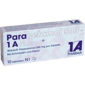 Paracetamol 500 - 1 A Pharma, 10 ST