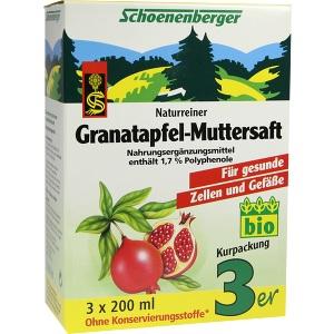 GRANATAPFEL-MUTTERSAFT SCHOENENB HEILPFLANZENSÄFTE, 3X200 ML