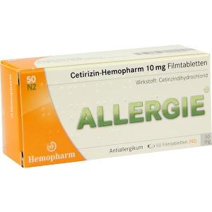 Cetirizin-Hemopharm 10mg Filmtabletten, 50 ST