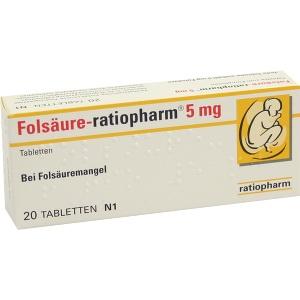 Folsäure-ratiopharm 5mg, 20 ST
