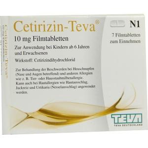 Cetirizin-TEVA 10mg Filmtabletten, 7 ST