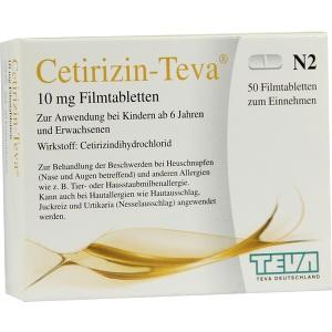 Cetirizin-TEVA 10mg Filmtabletten, 50 ST