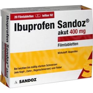 Ibuprofen Sandoz akut 400MG Filmtabletten, 20 ST