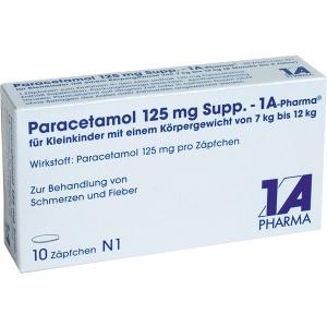Paracetamol 125mg Supp. - 1 A-Pharma, 10 ST