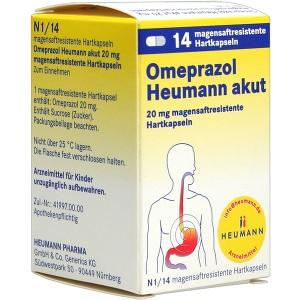 Omeprazol Heumann akut 20mg Multipack mag.Hartkaps, 14 ST