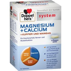 Doppelherz Magnesium+Calcium+Kupfer u Manga system, 60 ST