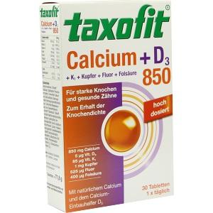 taxofit Calcium 850+D3+K1+Kupfer+Fluor+Folsäure, 30 ST