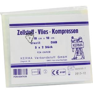 ZELLSTOFF VLIES-KOMPRESSEN 10CMX10CM STERIL, 5x2 ST