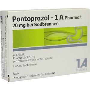 Pantoprazol-1A Pharma 20mg bei Sodbrennen, 7 ST