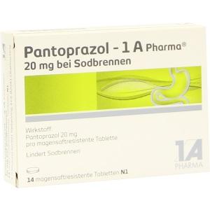 Pantoprazol-1A Pharma 20mg bei Sodbrennen, 14 ST