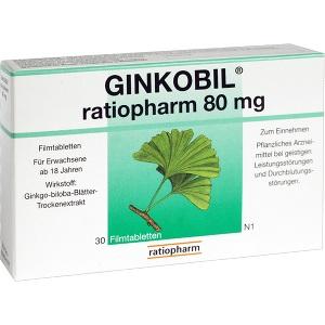 GINKOBIL ratiopharm 80 mg Filmtabletten, 30 ST