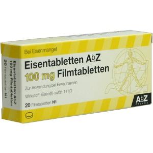 Eisentabletten AbZ 100mg Filmtabletten, 20 ST