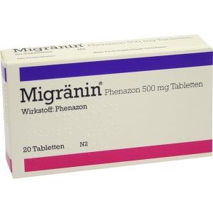 Migränin Phenazon 500mg Tabletten, 20 ST