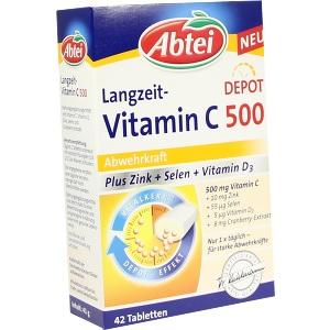 Abtei Langzeit-Vitamin C500 + Zink + Selen + D3, 42 ST