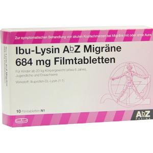 Ibu-Lysin AbZ Migräne 684 mg Filmtabletten, 10 ST