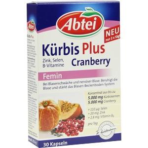 Abtei Kürbis Plus Cranbery+Zink+Selen+B Vit, 30 ST