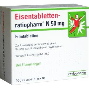 Eisentabletten-ratiopharm N 50mg Filmtabletten, 100 ST