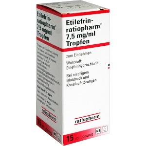 Etilefrin-ratiopharm 7.5mg/ml Tropfen, 15 ML