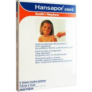 HANSAPOR STERIL 7.2X5CM Peelbeutel, 5 ST