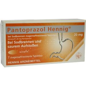 Pantoprazol Hennig b.Sodbrennen 20mg Magen.res.Tab, 7 ST