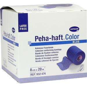 Peha-haft Color Fixierbinde latexfrei 8cmx20m blau, 1 ST