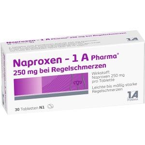 Naproxen - 1 A Pharma 250 mg bei Regelschmerzen, 30 ST