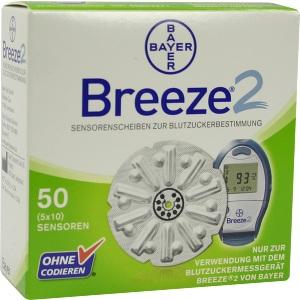 Breeze 2 Sensorenscheiben Teststreifen, 50 ST