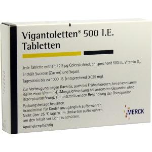 VIGANTOLETTEN 500I.E. Tabletten, 100 ST