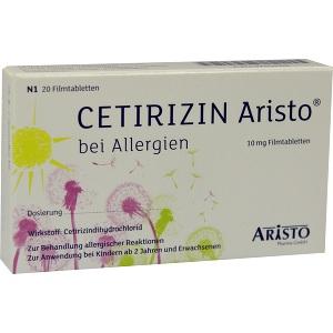 Cetirizin Aristo bei Allergien 10mg Filmtabletten, 20 ST